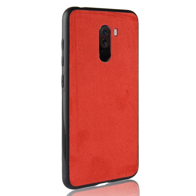 Retro Velvet Cloth Coated PC + TPU Combo Shell for Xiaomi Pocophone F1 / Poco F1 in India - Red-3