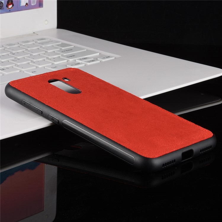 Retro Velvet Cloth Coated PC + TPU Combo Shell for Xiaomi Pocophone F1 / Poco F1 in India - Red-5