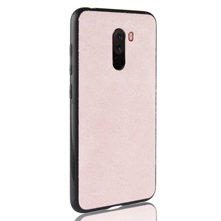 Retro Velvet Cloth Coated PC + TPU Hybrid Case Cover for Xiaomi Pocophone F1 / Poco F1 in India - Pink-3