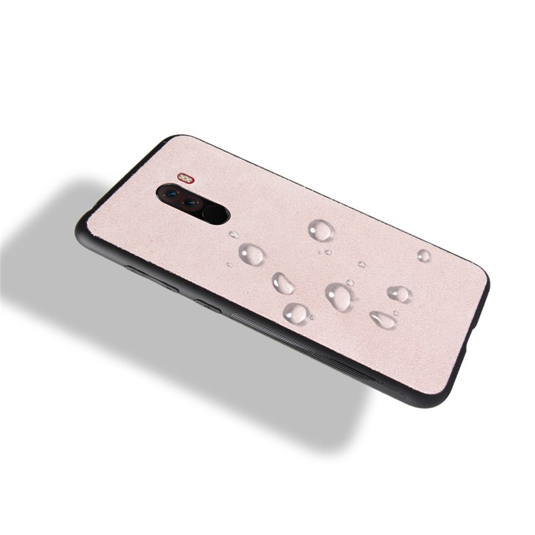 Retro Velvet Cloth Coated PC + TPU Hybrid Case Cover for Xiaomi Pocophone F1 / Poco F1 in India - Pink-4