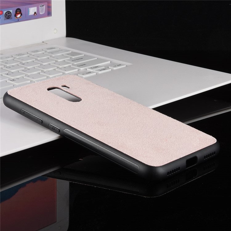 Retro Velvet Cloth Coated PC + TPU Hybrid Case Cover for Xiaomi Pocophone F1 / Poco F1 in India - Pink-5
