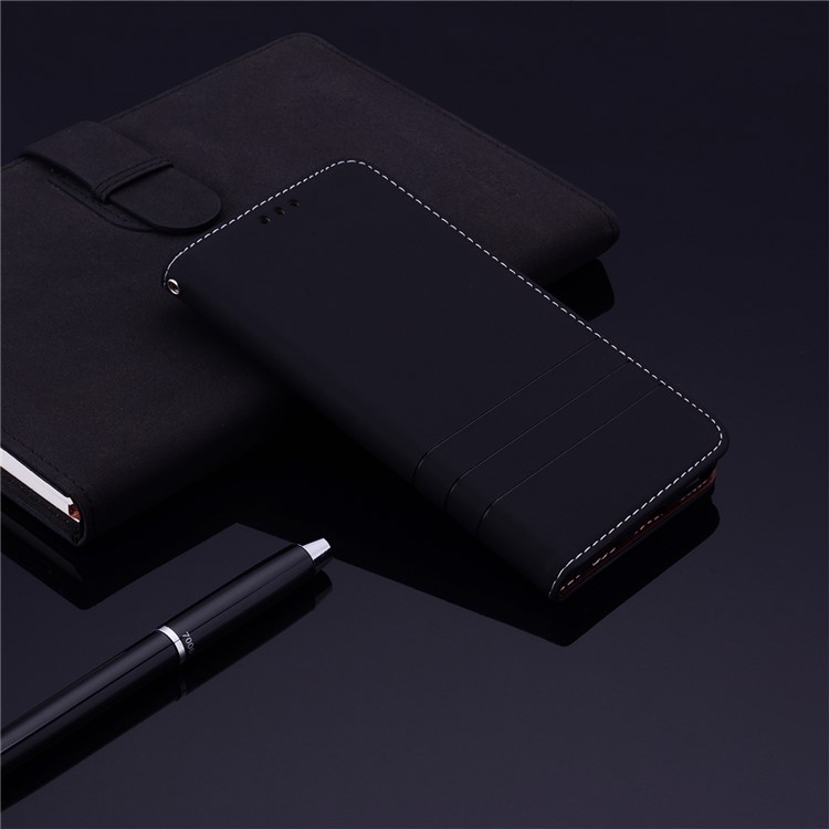 Auto-absorbed Wallet Stand Leather Case with Strap for Xiaomi Mi A2 Lite / Redmi 6 Pro (China) - Black-9