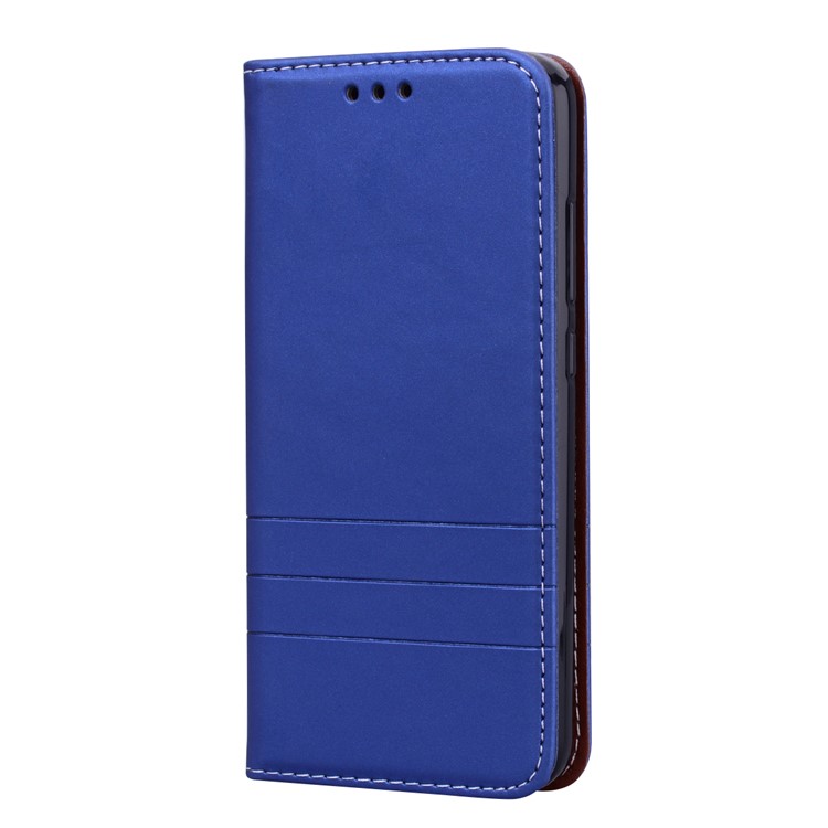 Auto-absorbed Wallet Stand Leather Shell with Strap for Xiaomi Mi A2 Lite / Redmi 6 Pro (China) - Blue-2