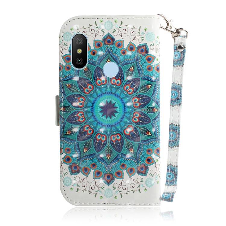 Light Spot Decor Patterned Wallet Stand PU Leather Phone Shell for Xiaomi Mi A2 Lite / Redmi 6 Pro (China) - Mandala-3
