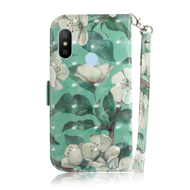 Light Spot Decor Patterned Wallet Stand PU Leather Cell Phone Cover for Xiaomi Mi A2 Lite / Redmi 6 Pro (China) - Pretty Flowers-3