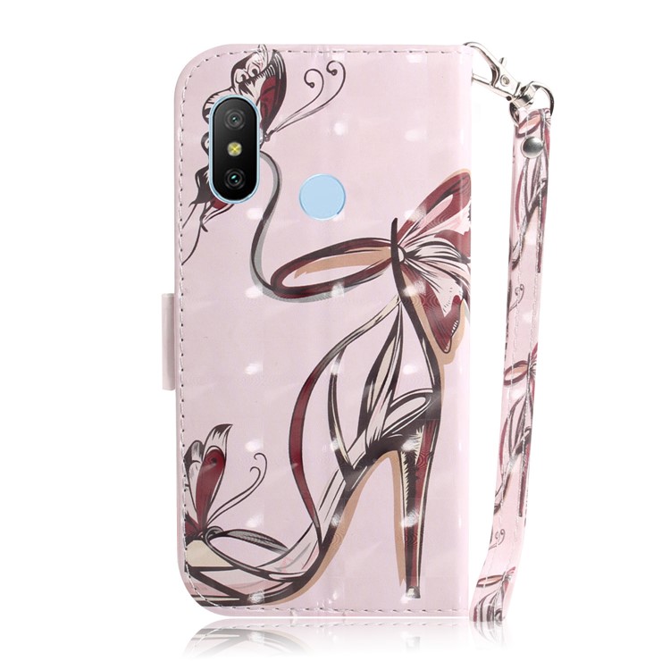Light Spot Decor Patterned Wallet Stand PU Leather Phone Case with Magnet for Xiaomi Mi A2 Lite / Redmi 6 Pro (China) - High Heel Sandal-3