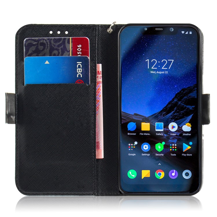 Light Spot Decor Patterned Wallet Stand PU Leather Phone Casing for Xiaomi Pocophone F1 / Poco F1 (India) - Animals Getting Together-7