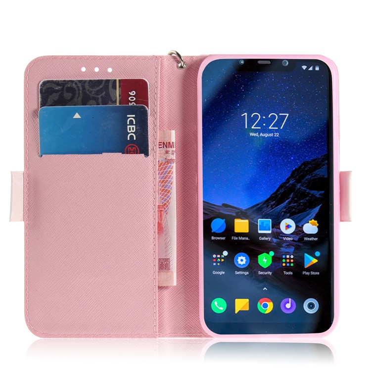 Light Spot Decor Patterned Wallet Stand PU Leather Flip Case for Xiaomi Pocophone F1 / Poco F1 (India) - Hugging Cats-7