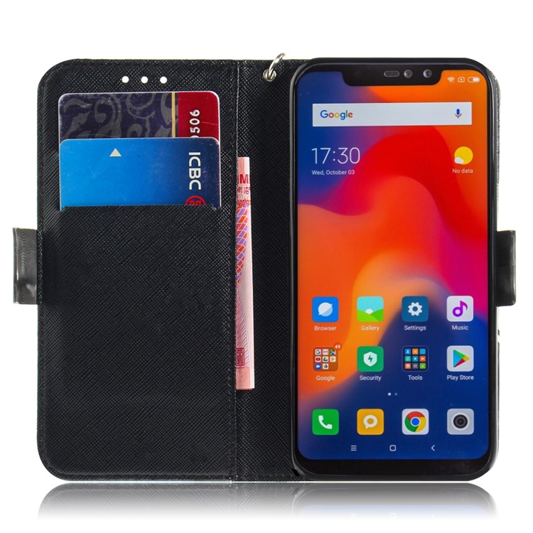 Patterned Wallet Stand Leather Flip Shell for Xiaomi Redmi Note 6 Pro - Mandala Flower-7