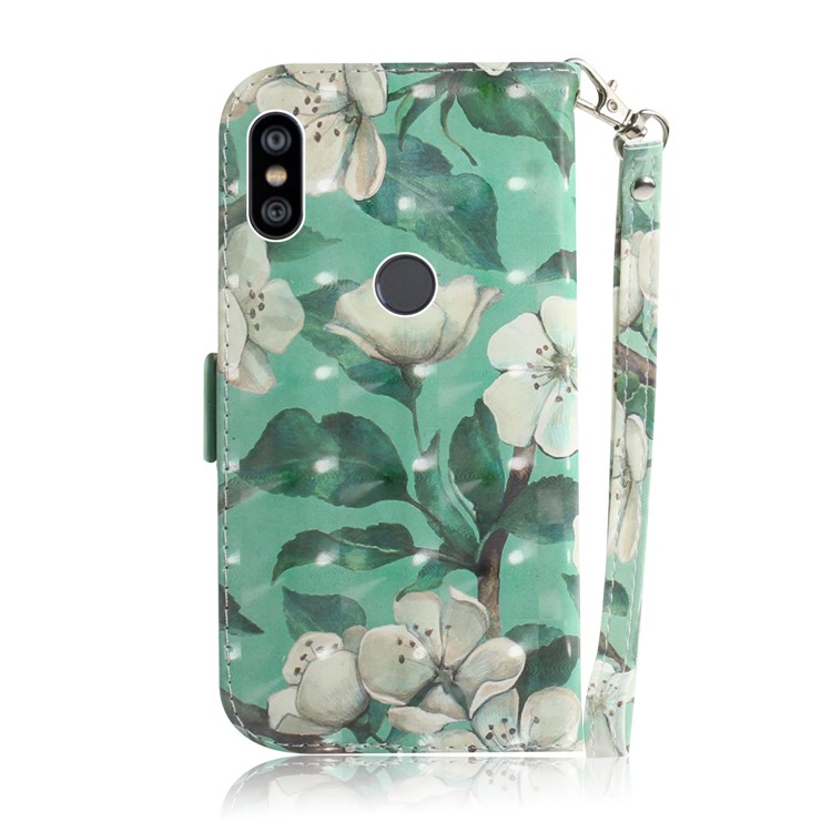 Patterned Wallet Stand PU Leather Mobile Casing for Xiaomi Redmi Note 6 Pro - Pretty Flowers-3