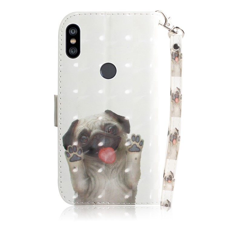 Patterned Wallet Stand Protector Cover for Xiaomi Redmi Note 6 Pro - Dog Waving Paws-3
