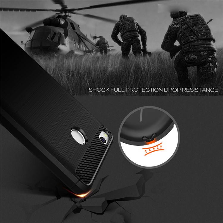 Carbon Fibre Brushed TPU Case for Xiaomi Redmi 3s - Black-5