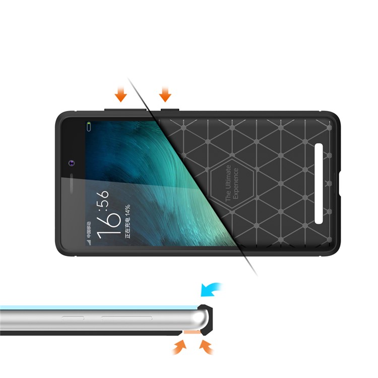 Carbon Fibre Brushed TPU Case for Xiaomi Redmi 3s - Black-7