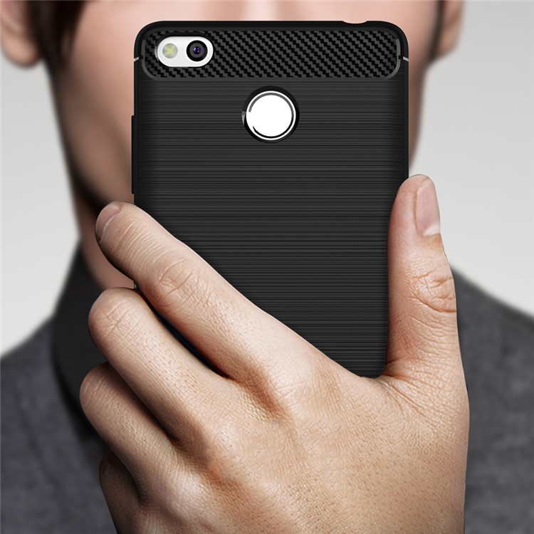 Carbon Fibre Brushed TPU Case for Xiaomi Redmi 3s - Black-8