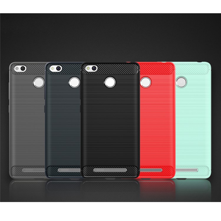 Carbon Fibre Brushed TPU Case for Xiaomi Redmi 3s - Black-9