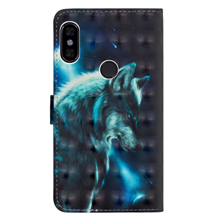 Pattern Printing Wallet Leather Magnetic Case for Xiaomi Redmi Note 6 Pro - Wolf-5