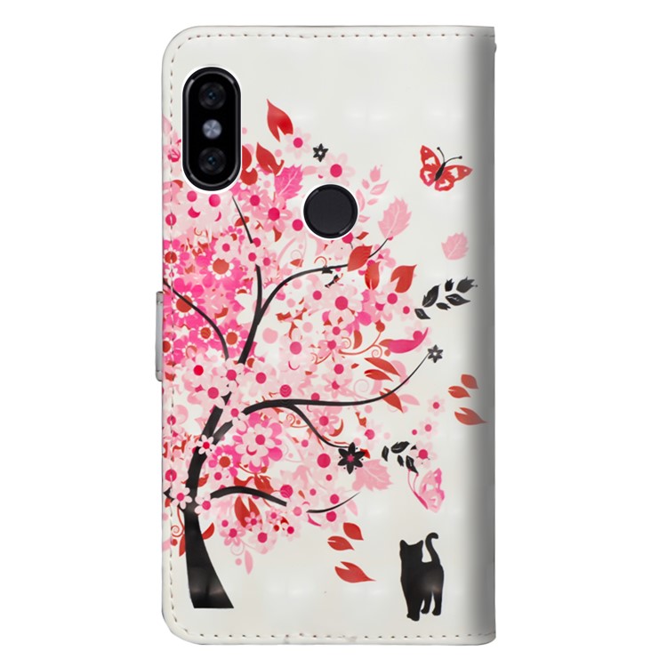 Pattern Printing Magnetic Leather Stand Cover for Xiaomi Redmi Note 6 Pro - Flowered Tree-5