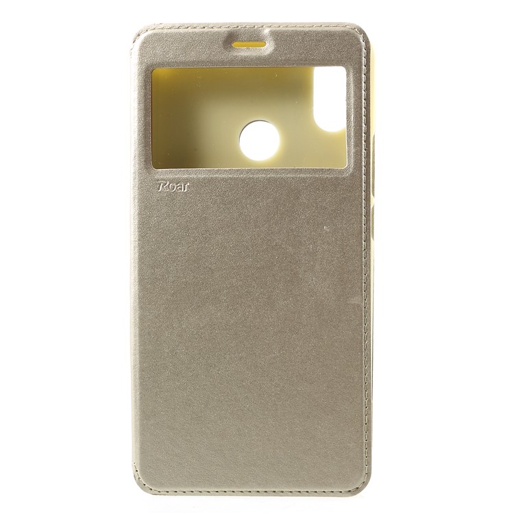 ROAR KOREA Noble Leather View Window Stand Phone Cover for Xiaomi Mi Max 3 - Gold-1