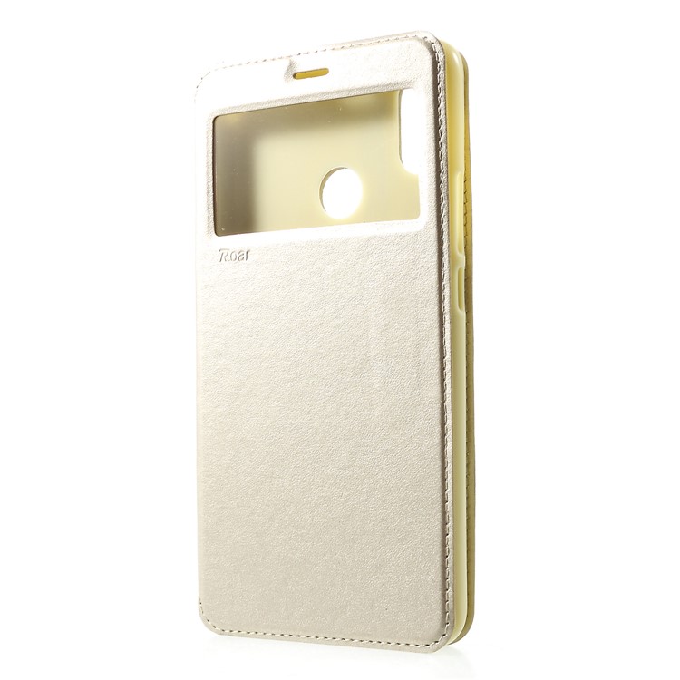 ROAR KOREA Noble Leather View Window Stand Phone Cover for Xiaomi Mi Max 3 - Gold-3