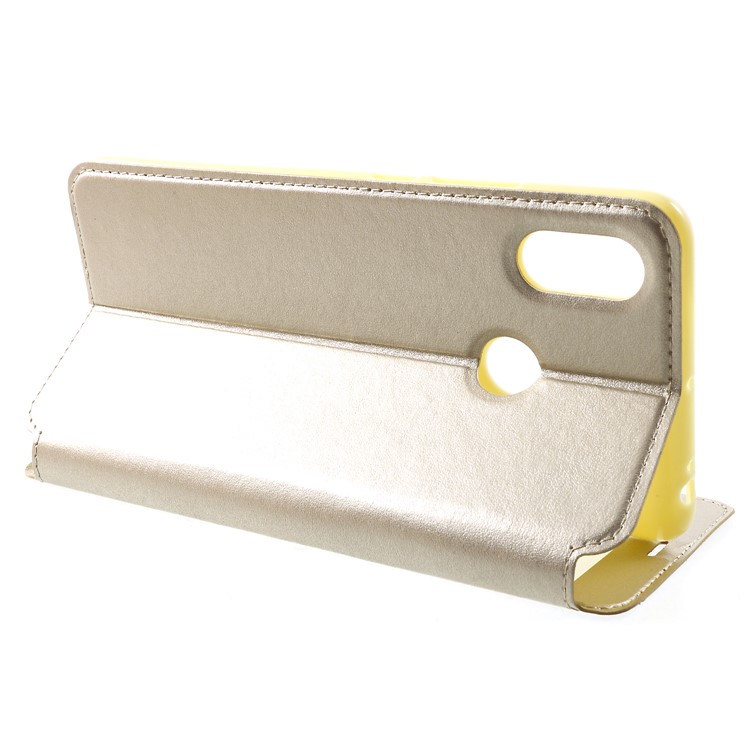 ROAR KOREA Noble Leather View Window Stand Phone Cover for Xiaomi Mi Max 3 - Gold-4