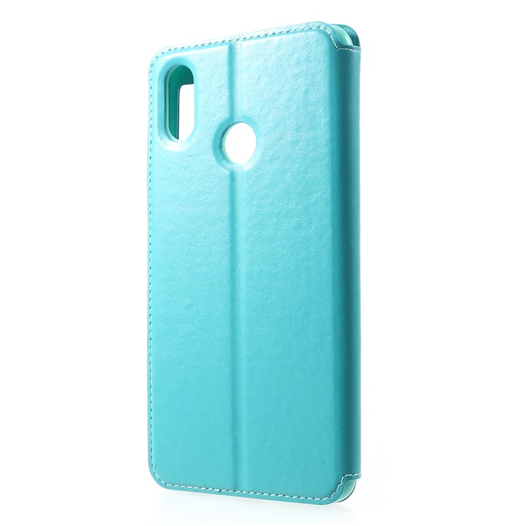 ROAR KOREA Etui En Cuir Noble Pour Portable Avec Fenêtre Pour Vue Xiaomi Mi Max 3 - Cyan-2