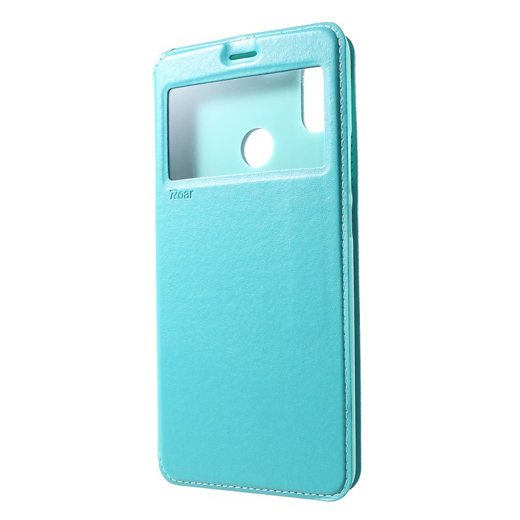 ROAR KOREA Etui En Cuir Noble Pour Portable Avec Fenêtre Pour Vue Xiaomi Mi Max 3 - Cyan-3