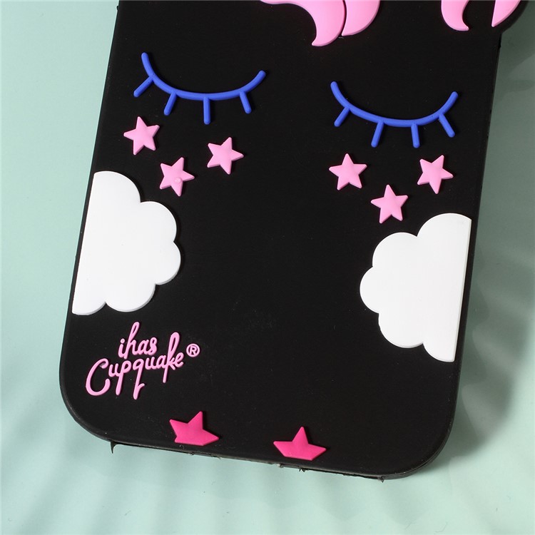 3D Unicorn Pattern Silicone Shell Case for iPhone 8/7 4.7 inch - Black-5