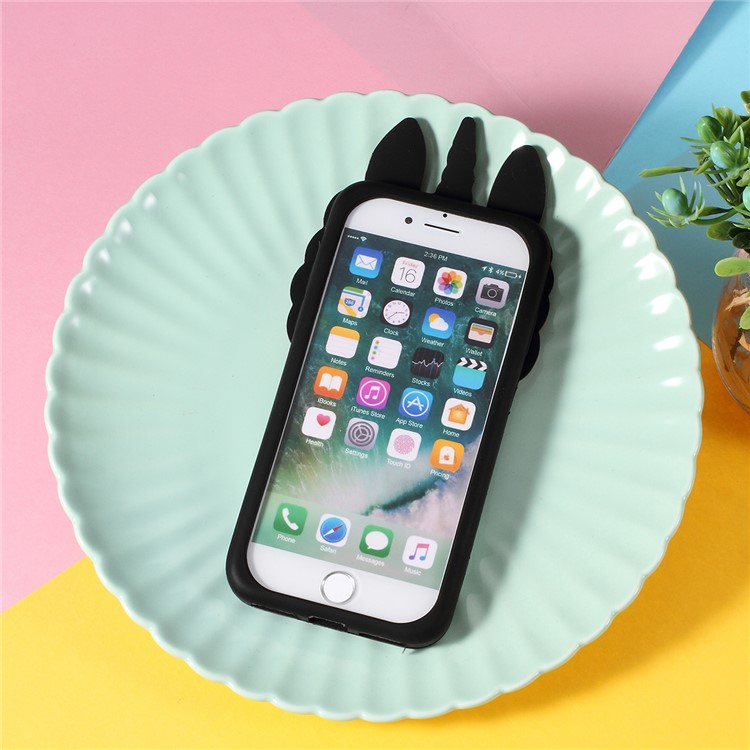 3D Unicorn Pattern Silicone Shell Case for iPhone 8/7 4.7 inch - Black-6