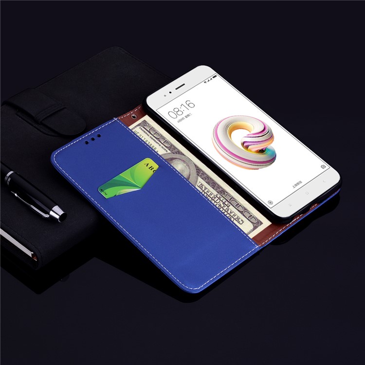 Auto-absorbed PU Leather Phone Shell with Card Slots for Xiaomi Redmi 6 (Dual Camera: 12MP+5MP) - Blue-11