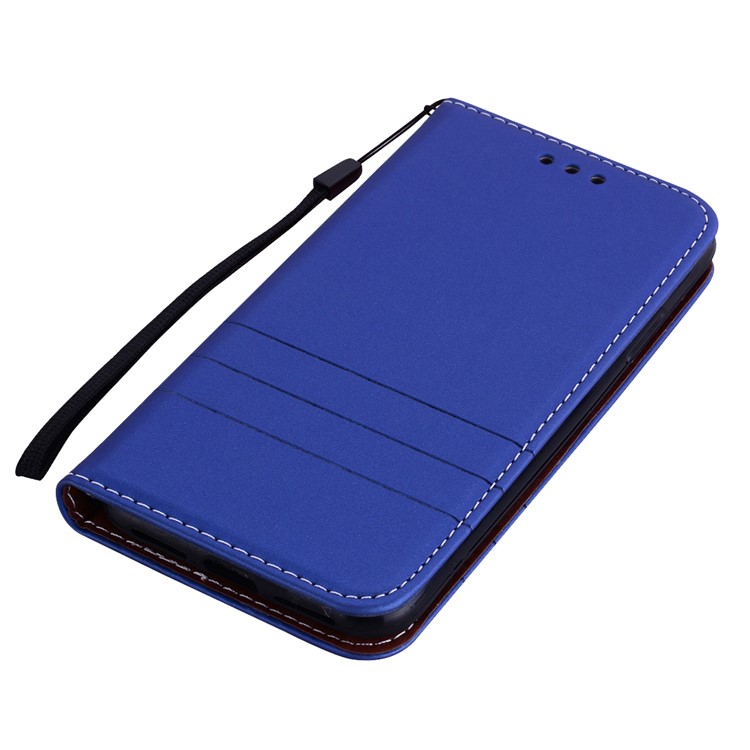 Auto-absorbed PU Leather Phone Shell with Card Slots for Xiaomi Redmi 6 (Dual Camera: 12MP+5MP) - Blue-3