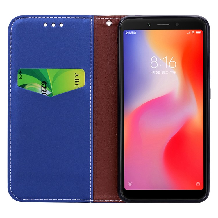 Auto-absorbed PU Leather Phone Shell with Card Slots for Xiaomi Redmi 6 (Dual Camera: 12MP+5MP) - Blue-8