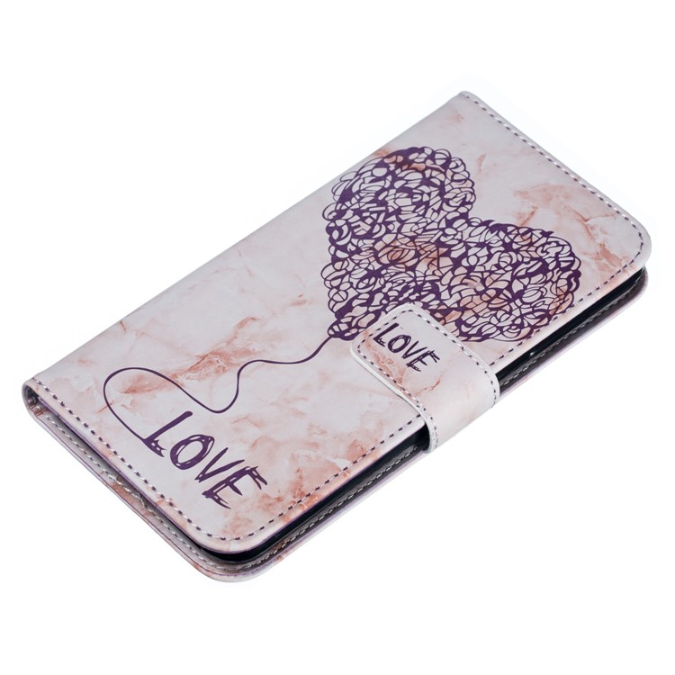 Lover Heart Pattern Leather Wallet Shell Case for Xiaomi Pocophone F1 / Poco F1 in India - Purple-2
