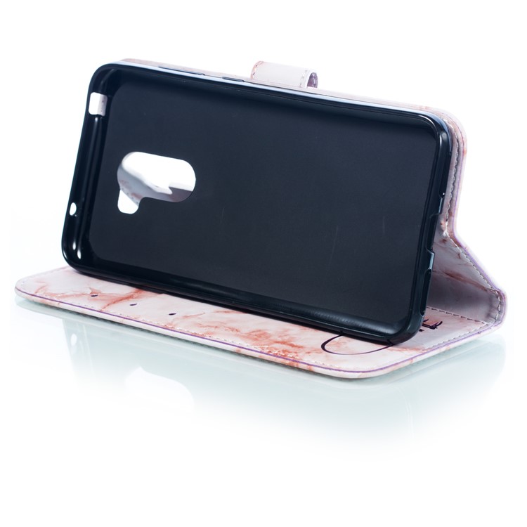 Lover Heart Pattern Leather Wallet Shell Case for Xiaomi Pocophone F1 / Poco F1 in India - Purple-5