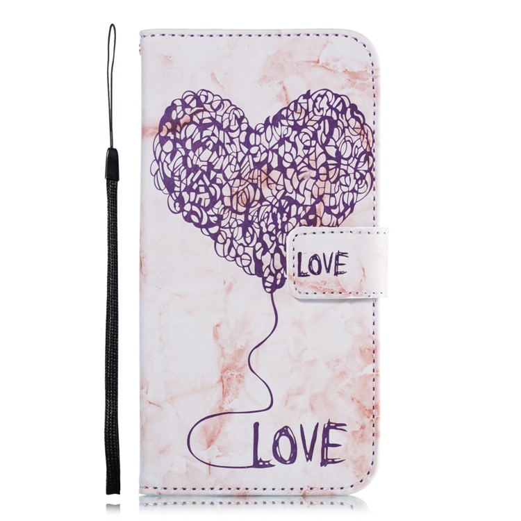 Lover Heart Pattern Leather Wallet Shell Case for Xiaomi Pocophone F1 / Poco F1 in India - Purple-7