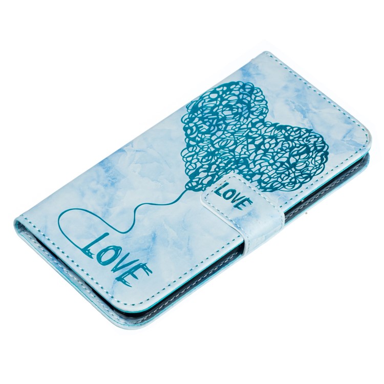 Lover Heart Pattern Cell Phone Leather Wallet Case for Xiaomi Pocophone F1 / Poco F1 in India - Blue-2