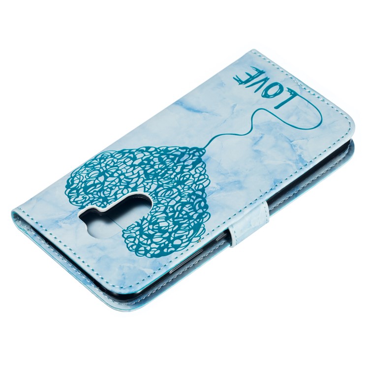 Lover Heart Pattern Cell Phone Leather Wallet Case for Xiaomi Pocophone F1 / Poco F1 in India - Blue-3