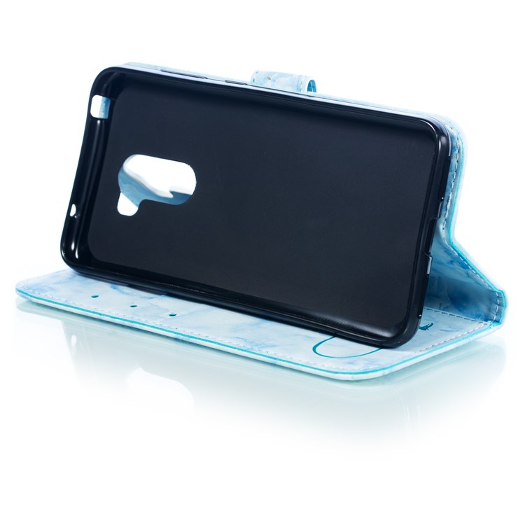 Lover Heart Pattern Cell Phone Leather Wallet Case for Xiaomi Pocophone F1 / Poco F1 in India - Blue-5