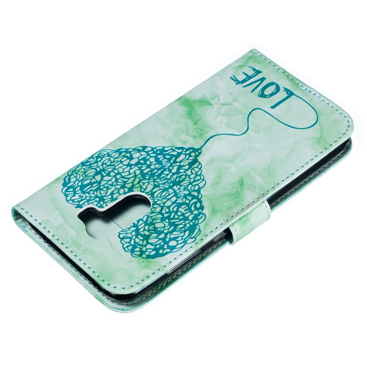 Lover Heart Pattern Leather Wallet Stand Case for Xiaomi Pocophone F1 / Poco F1 in India - Green-3
