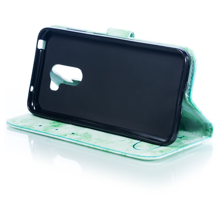 Lover Heart Pattern Leather Wallet Stand Case for Xiaomi Pocophone F1 / Poco F1 in India - Green-5