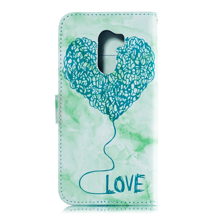 Lover Heart Pattern Leather Wallet Stand Case for Xiaomi Pocophone F1 / Poco F1 in India - Green-8