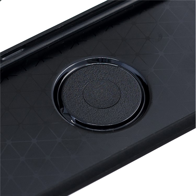 For Xiaomi Mi A2 Lite / Redmi 6 Pro Mosaic Pattern Metal Plastic TPU Hybrid Phone Cover with Finger Ring Kickstand - Black-6