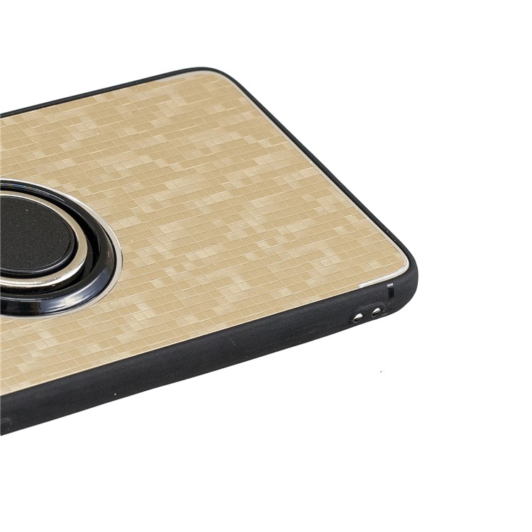 For Xiaomi Mi A2 Lite / Redmi 6 Pro Mosaic Pattern Metal PC TPU Hybrid Phone Casing with Finger Ring Kickstand - Gold-4