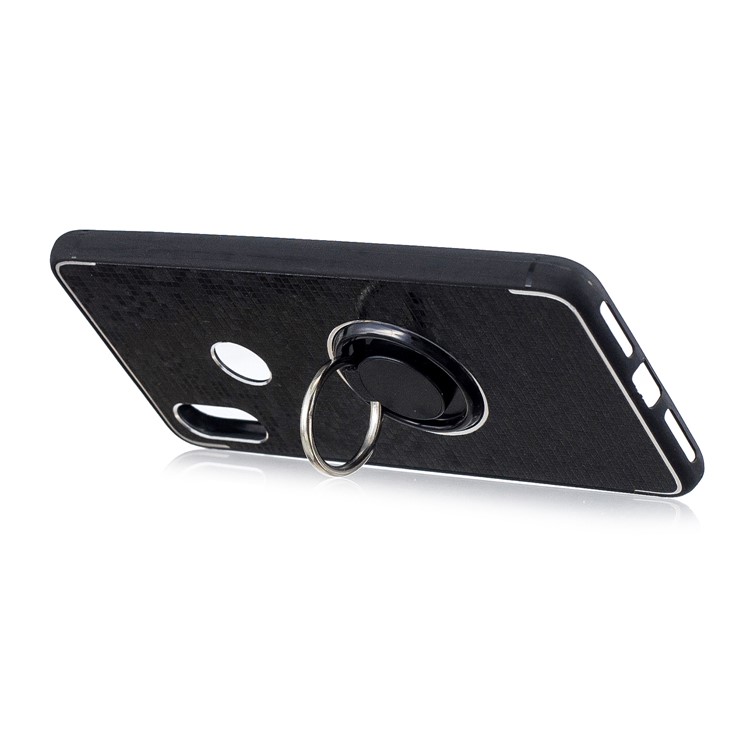 For Xiaomi Redmi S2 / Redmi Y2 (India) Mosaic Pattern Metal Plastic TPU Hybrid Phone Case with Finger Ring Kickstand - Black-3