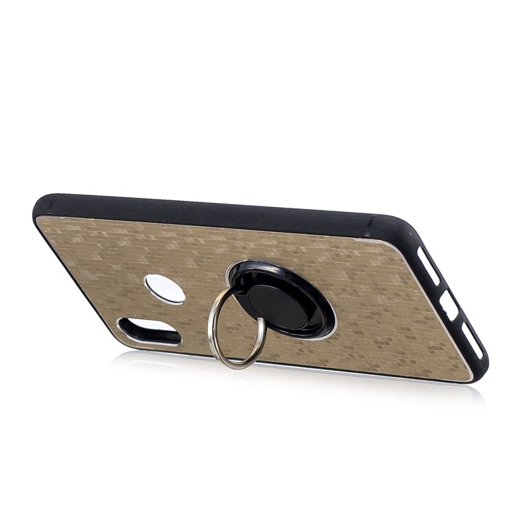 For Xiaomi Redmi S2 / Redmi Y2 (India) Mosaic Pattern Metal PC TPU Combo Phone Case with Finger Ring Kickstand - Gold-3