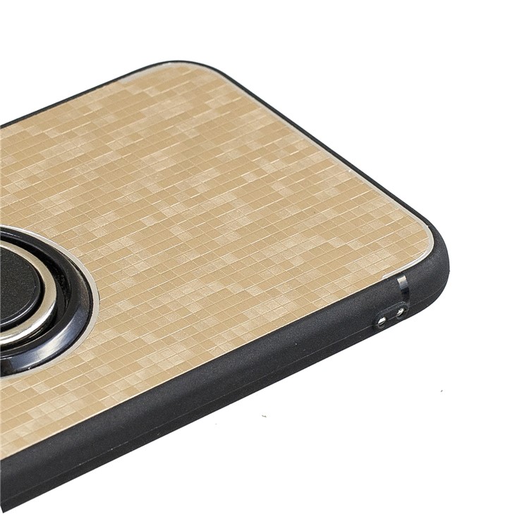 For Xiaomi Redmi S2 / Redmi Y2 (India) Mosaic Pattern Metal PC TPU Combo Phone Case with Finger Ring Kickstand - Gold-4