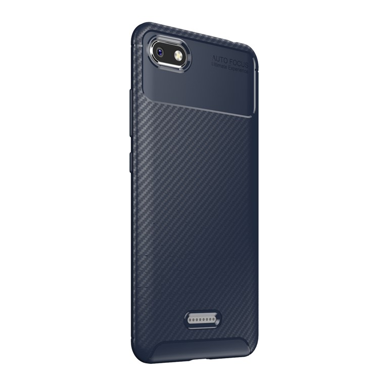 Beetle Series Carbon Fiber Texture TPU Protection Cellphone Case for Xiaomi Redmi 6A (Single 12MP Rear Camera) - Blue-2