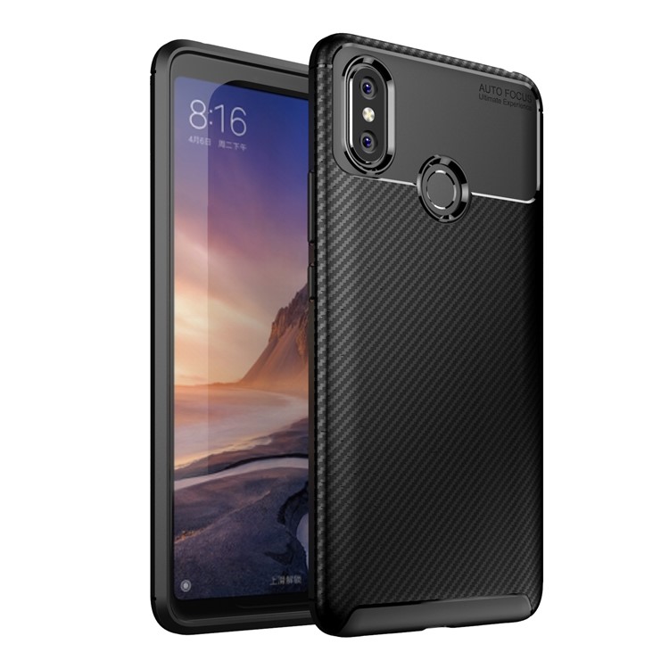 Beetle Series Carbon Fiber TPU Protection Cellphone Case for Xiaomi Mi Max 3 - Black-1