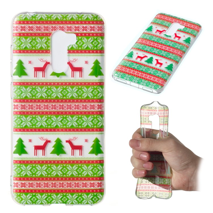 Christmas Series Pattern Printing TPU Phone Case for Xiaomi Pocophone F1 / Poco F1 in India - Christmas Tree and Reindeer-1