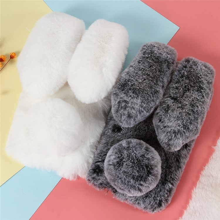 Rabbit Shape Warm Fur TPU Back Casing for Xiaomi Pocophone F1 / Poco F1 (India) - Dark Grey-4