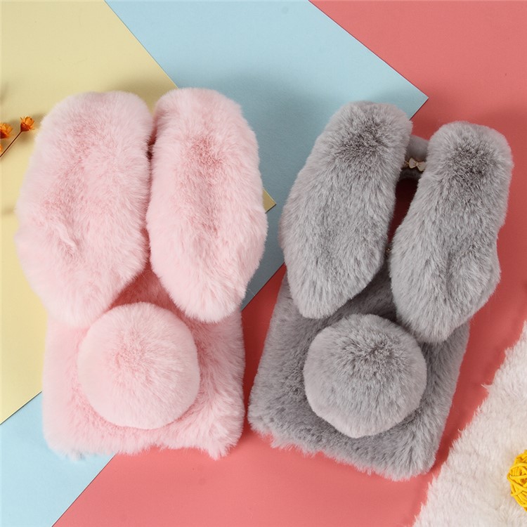 Rabbit Shape Warm Fur TPU Back Cover for Xiaomi Pocophone F1 / Poco F1 (India) - Light Grey-2